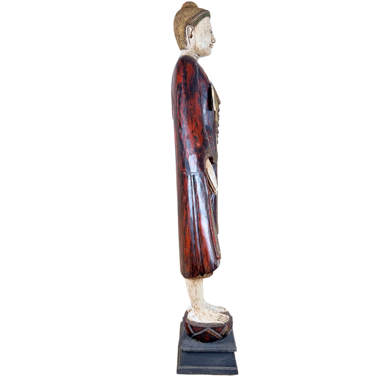 Gesichtsdetail eines monumentalen birmanischen Mandalay-Buddha, 19. Jahrhundert