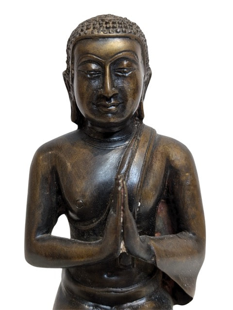 Burmesische Buddha-Tempelstatue aus Bronze in Anjali-Mudra