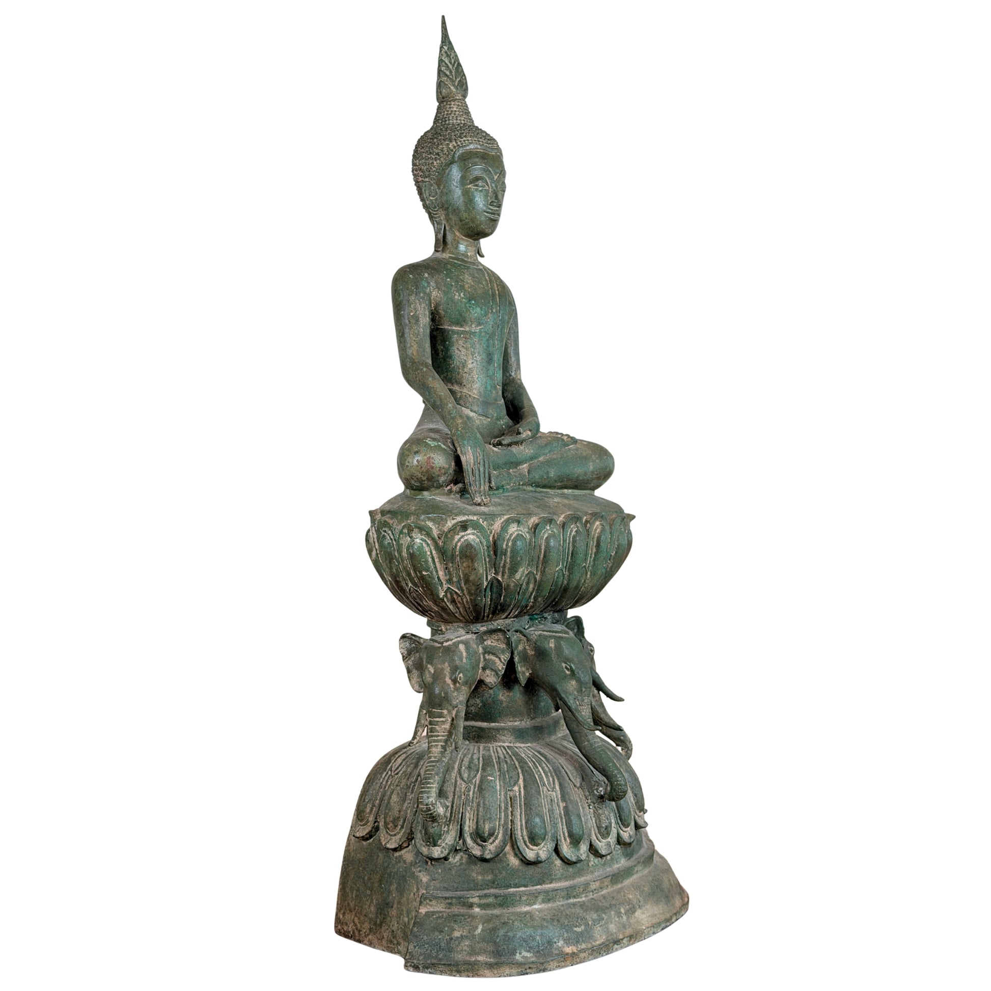 Birmanischer Bronze-Shakyamuni Buddha auf Elefantenthron, 19. Jahrhundert – Lot 755 – Ansicht 05