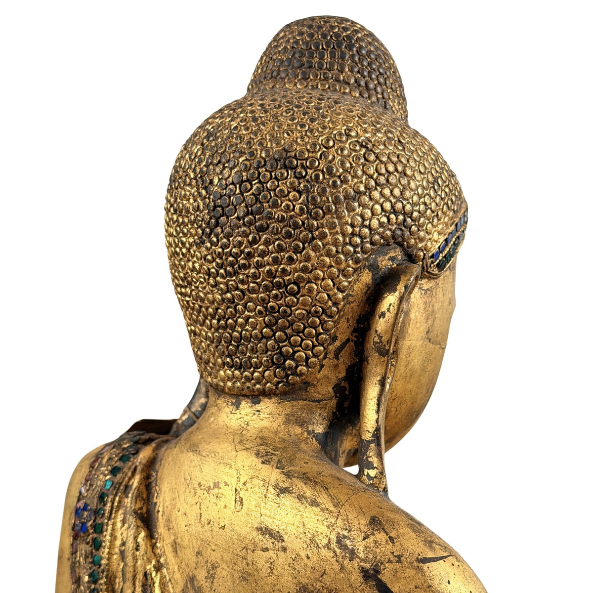Detail der Haarlocken, Ushnisha und Rückseite des Kopfes