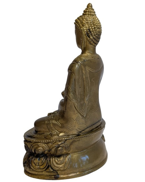 Klassische tibetische Buddha-Statue aus dem 19. Jahrhundert, gefertigt aus Bronze