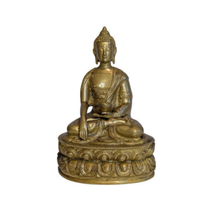 Buddha aus Bronze, 19. Jahrhundert, mit Resten von 24-karätigem Gold – Los 087