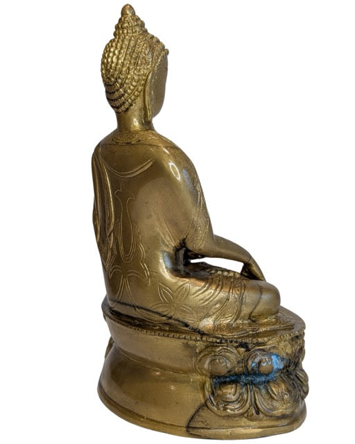 Tibetische Buddha-Statue aus Bronze aus dem 19. Jahrhundert, bestimmt für den Hausaltar und die Andacht