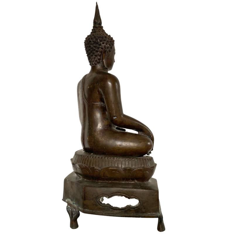 Buddha-Statue aus Bronze, Thailand, Meditationshaltung