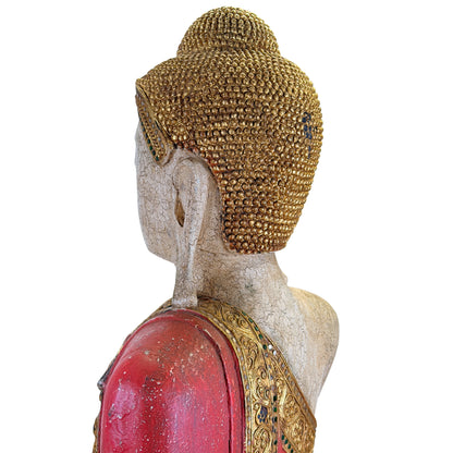 Große Holz‑Buddha‑Statue aus Myanmar