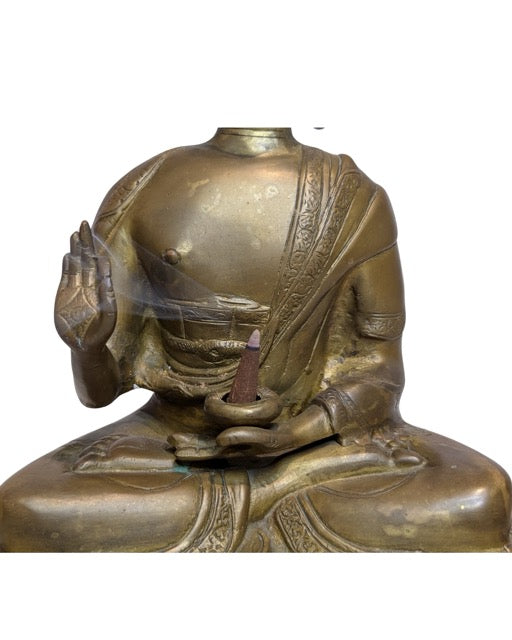 Buddha-Statue aus Tibet, gefertigt aus feuervergoldeter Bronze
