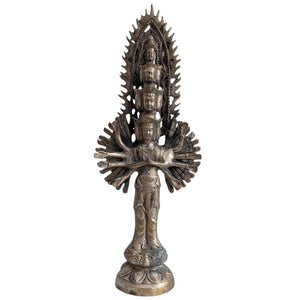 Chinesische Guanyin (Avalokiteshvara) mit tausend Armen und mehreren Köpfen – Qing-Zeit LOT 127