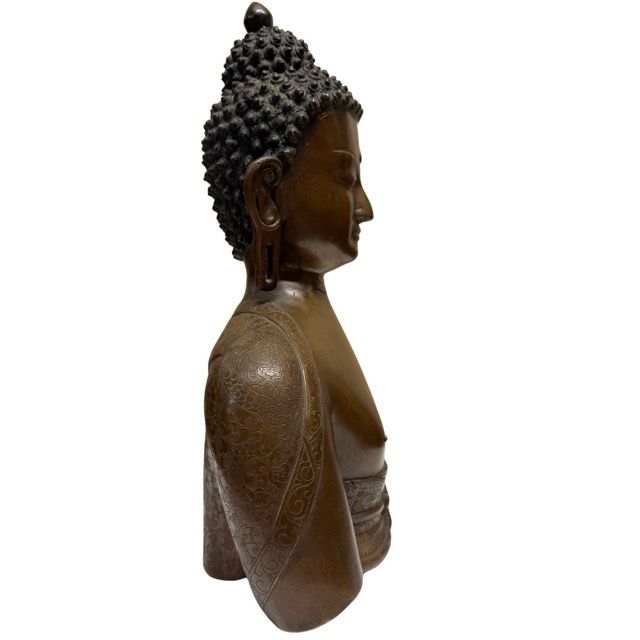 Buddha-Büste aus Bronze aus Nepal im Newar-Stil