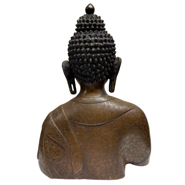Buddha-Büste aus Bronze aus der Patan-Tradition Nepals