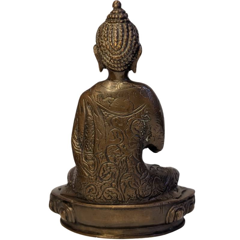 Bronzene Buddha-Figur mit Lotusfuß