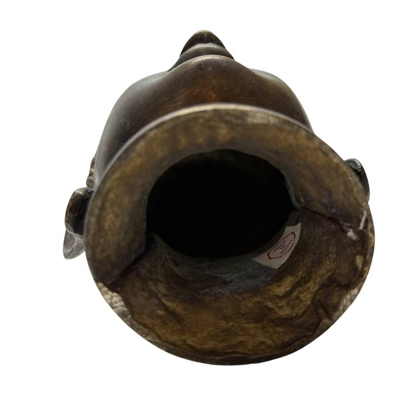Buddha-Kopf aus Bronze, indische buddhistische Kunststatue