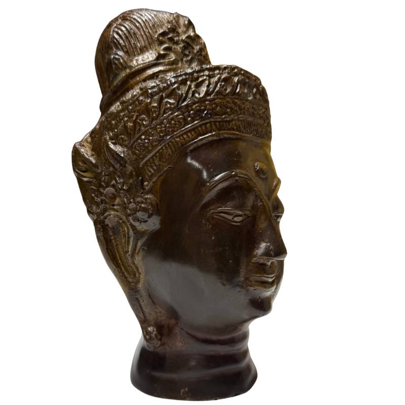 Buddha-Kopf aus Bronze für Meditation, Achtsamkeit und eine friedliche Atmosphäre im Haus