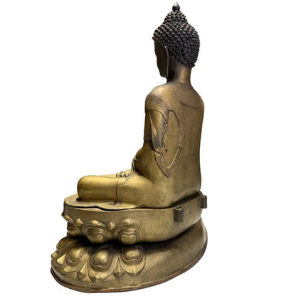 Buddha aus Ladakh aus Bronze, 17. bis 18. Jahrhundert, Tempelobjekt