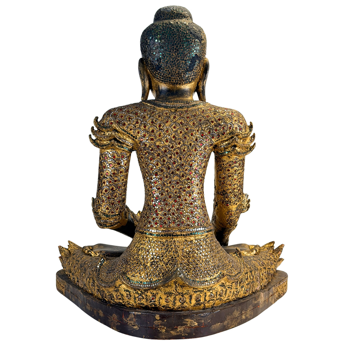 Antiker Buddha mit originaler Vergoldung und Patina