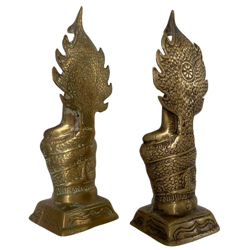 Buddha mit mehrköpfiger Naga, Messing, asiatische Kunst