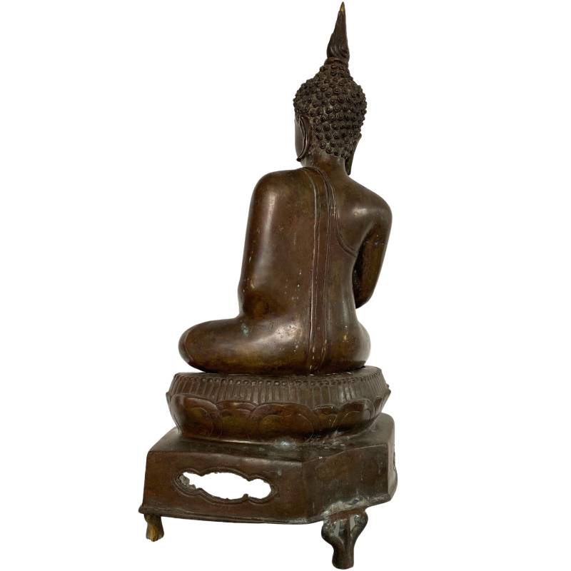 Buddha auf Lotusthron, Bronze, Thailand, 19. Jahrhundert