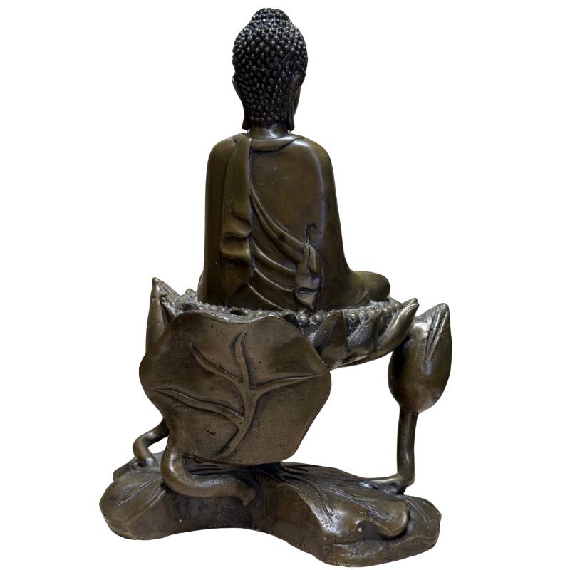 Buddha auf Lotussockel für Meditationsraum, Altar, Yogaraum oder Übungsraum