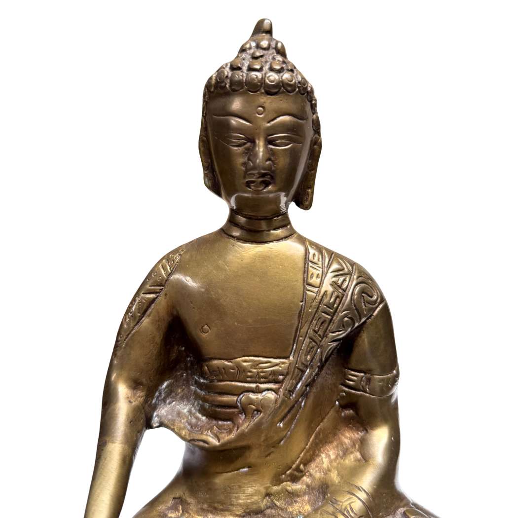 Sino-tibetischer Buddha auf einem Lotussockel, traditionelles buddhistisches Motiv