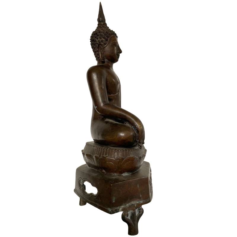 Buddha-Tempelsockel aus Bronze, klassische thailändische Statue