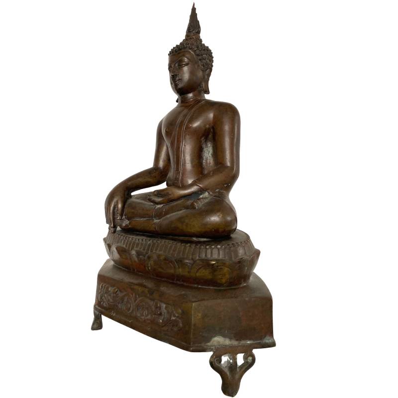 Buddha-Statue aus Bronze, Thailand, sitzende Meditationsstatue