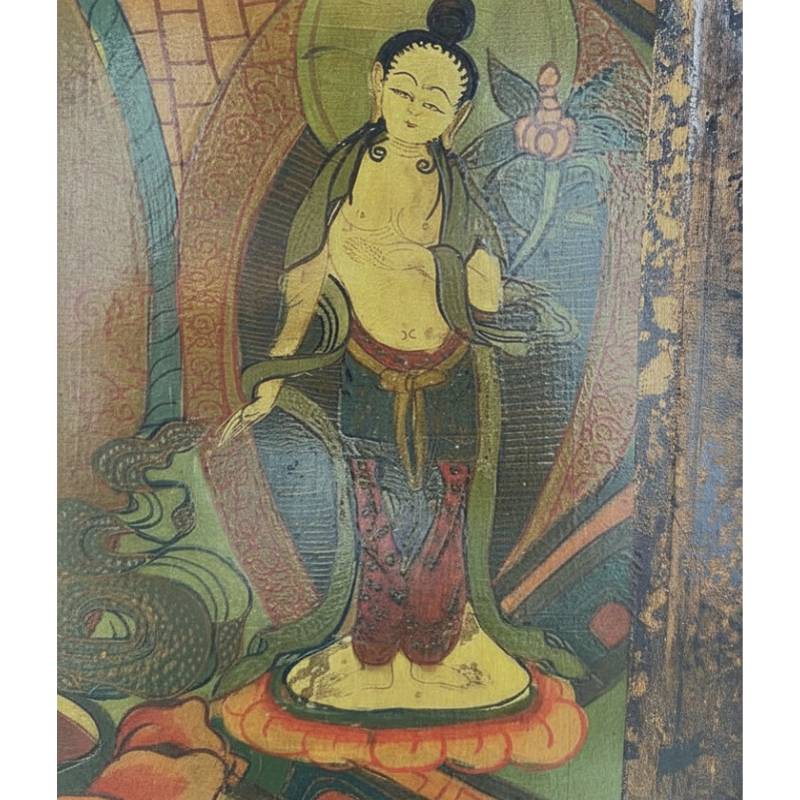 Buddha-Thangka-Wandbild, spirituelle Wanddekoration, asiatische Kunst