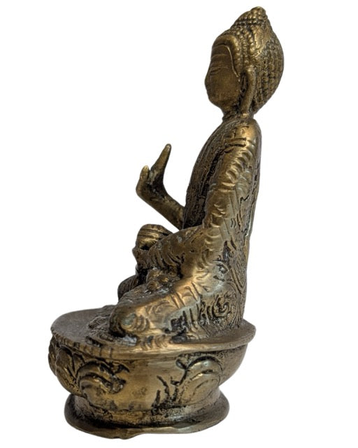 Buddha-Statue aus Bronze mit offenem Boden