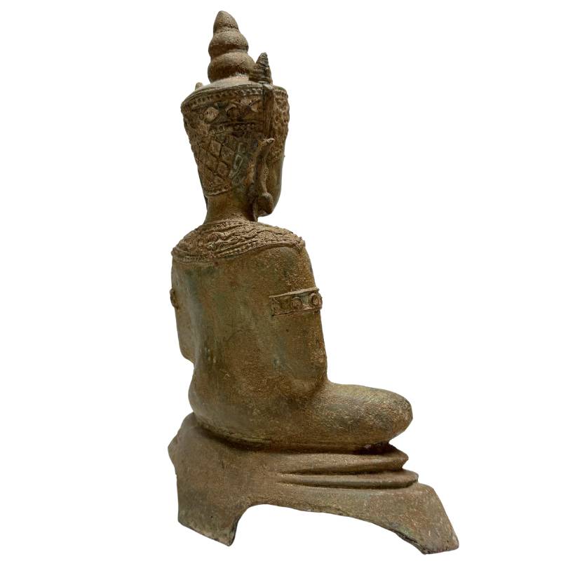 Buddha-Statue aus Bronze, ruhige Ausstrahlung, klassische Form, Meditation