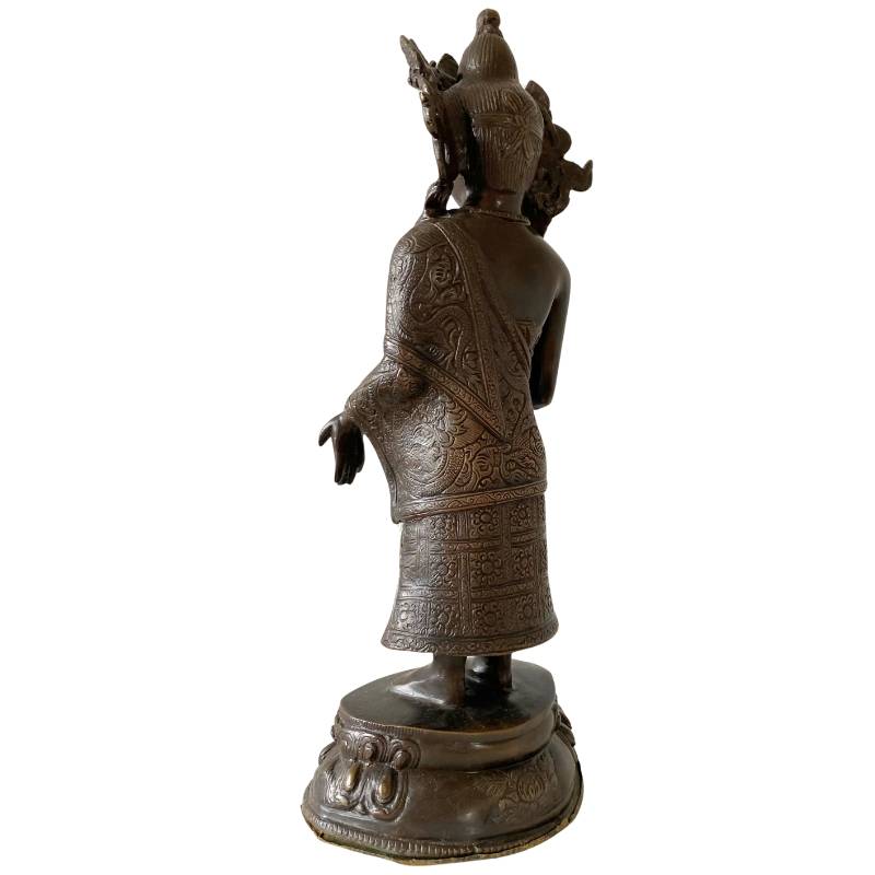 Dipankara-Buddha-Statue aus Bronze, Himalaya-Stil