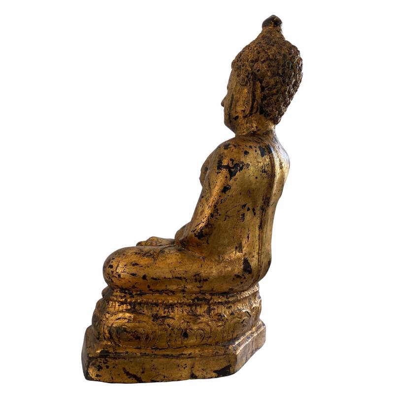 Burmesische Mandalay-Buddha-Statue aus Bronze mit originaler Vergoldung, Los 159