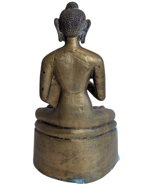 Bronzener Shakyamuni-Buddha mit durchbrochenem Sockel