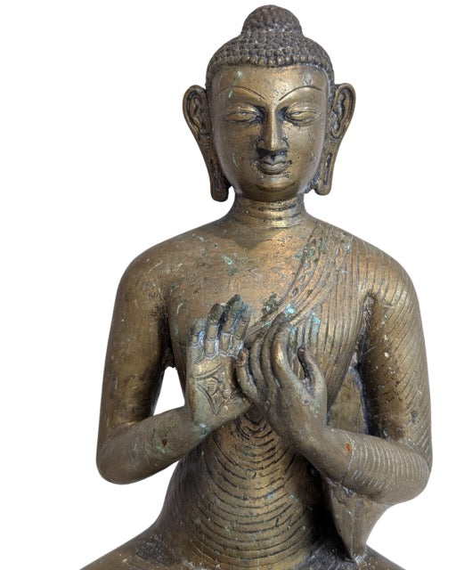Bronzene Buddhastatue von Shakyamuni für rituelle Zwecke