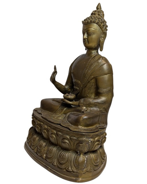 Antike Buddha-Statue aus Tibet mit Feuervergoldung