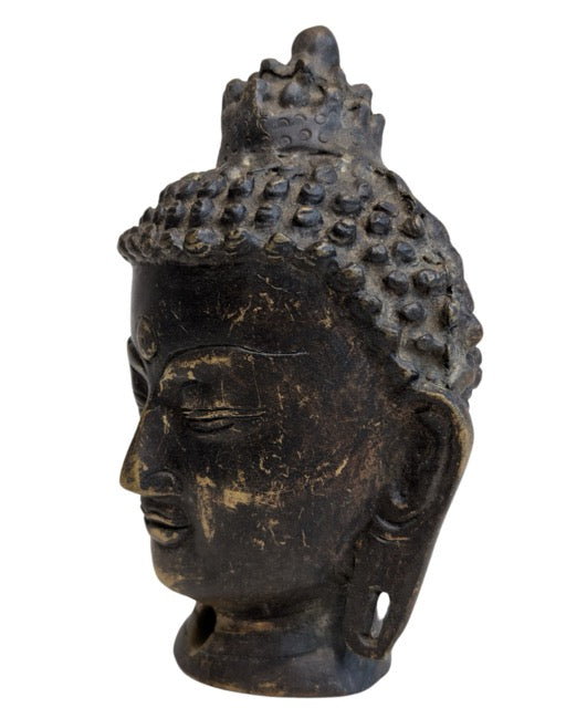 Buddha-Kopf aus Bronze aus der Himalaya-Tradition