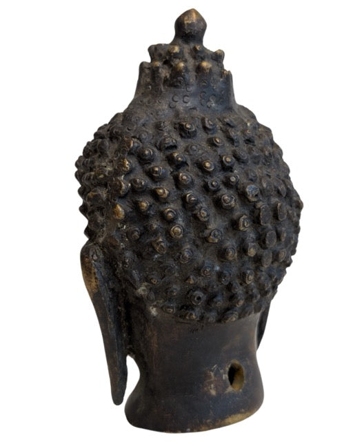 Bronzener Buddha-Kopf mit Ushnisha