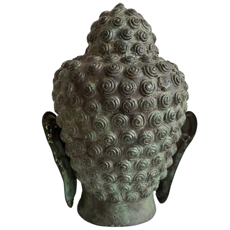 Buddha-Kopf aus Bronze aus Thailand