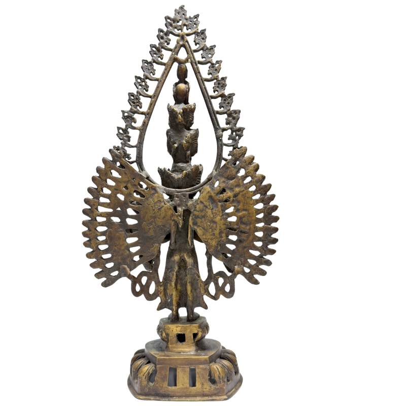 Tausendarmiger Avalokiteshvara aus Bronze, 49 cm hoch