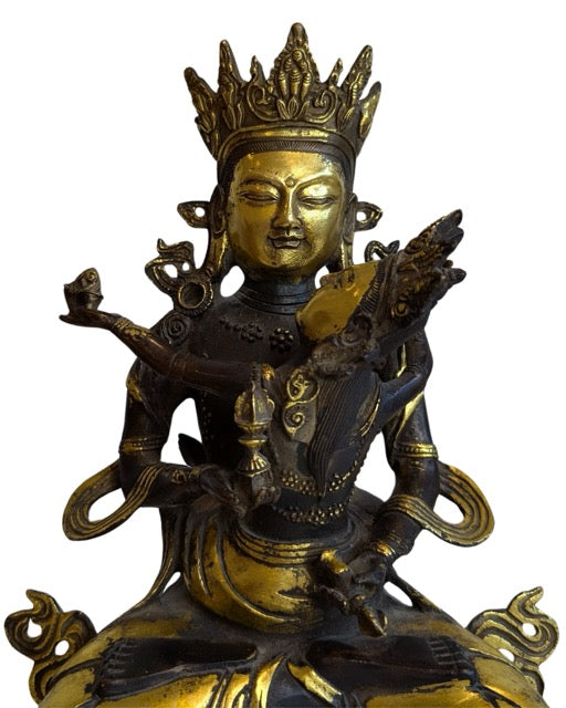 Buddhistische Yab-Yum-Statue aus Tibet, aus Bronze