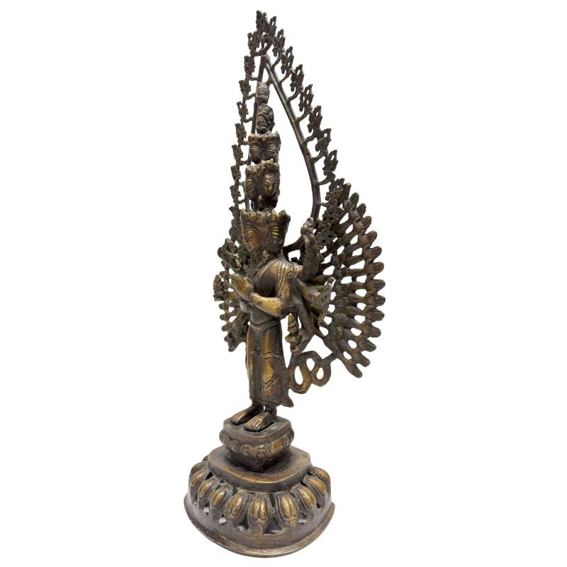 Bronzene buddhistische Avalokiteshvara-Skulptur aus dem Himalaya