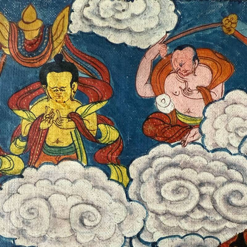 Buddhistisches Mandala-Thangka auf Leinwand für Frieden und Konzentration