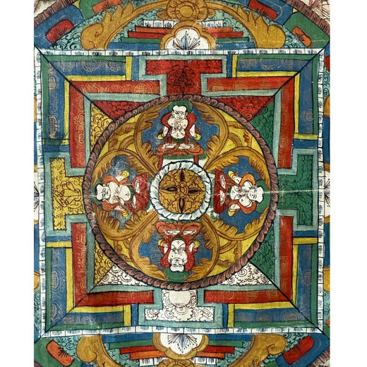 Buddhistisches Thangka und devotionalisches Gemälde werden für Meditation und Schutz verwendet.