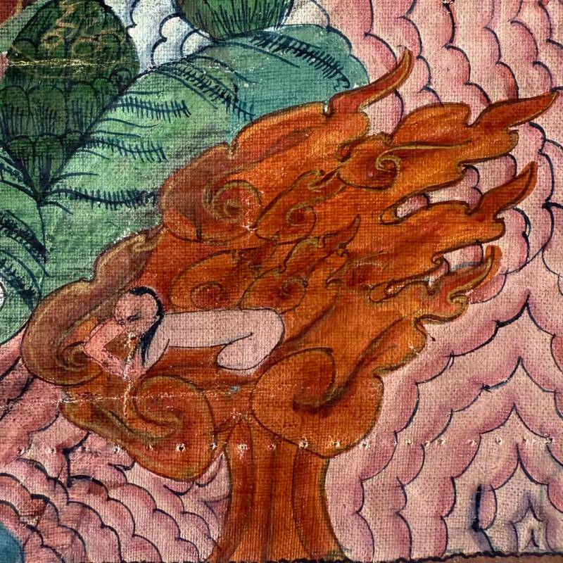Buddhistische Thangka, die als Meditationsstatue verwendet wird
