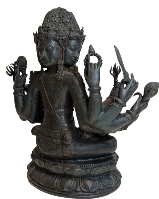 Vierzehnarmige Brahma-Statue aus Bronze aus Indonesien