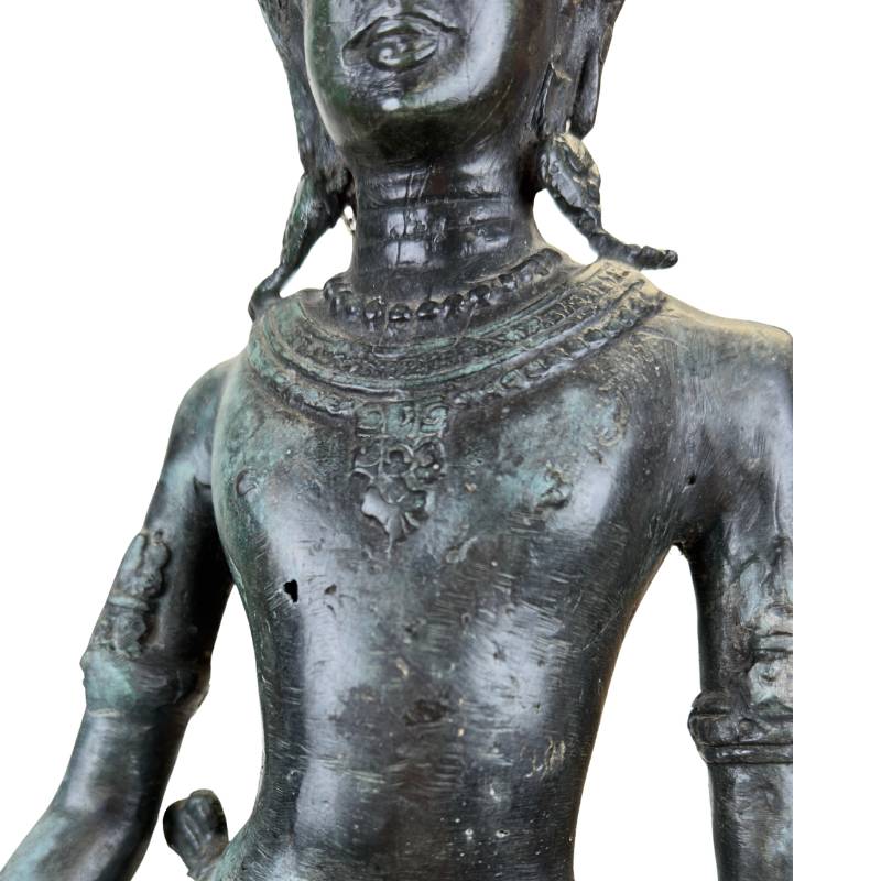 Bronzestatue mit Khmer-Einflüssen und Tempelstil-Aussehen