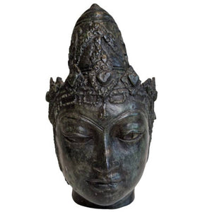 Bronzenes Vishnu-Kopf mit Krone