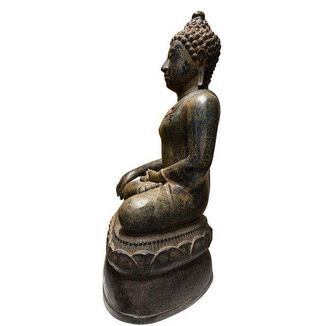 Bronzene Buddha-Statue für Schutz, Klarheit und positive Energie im Haus