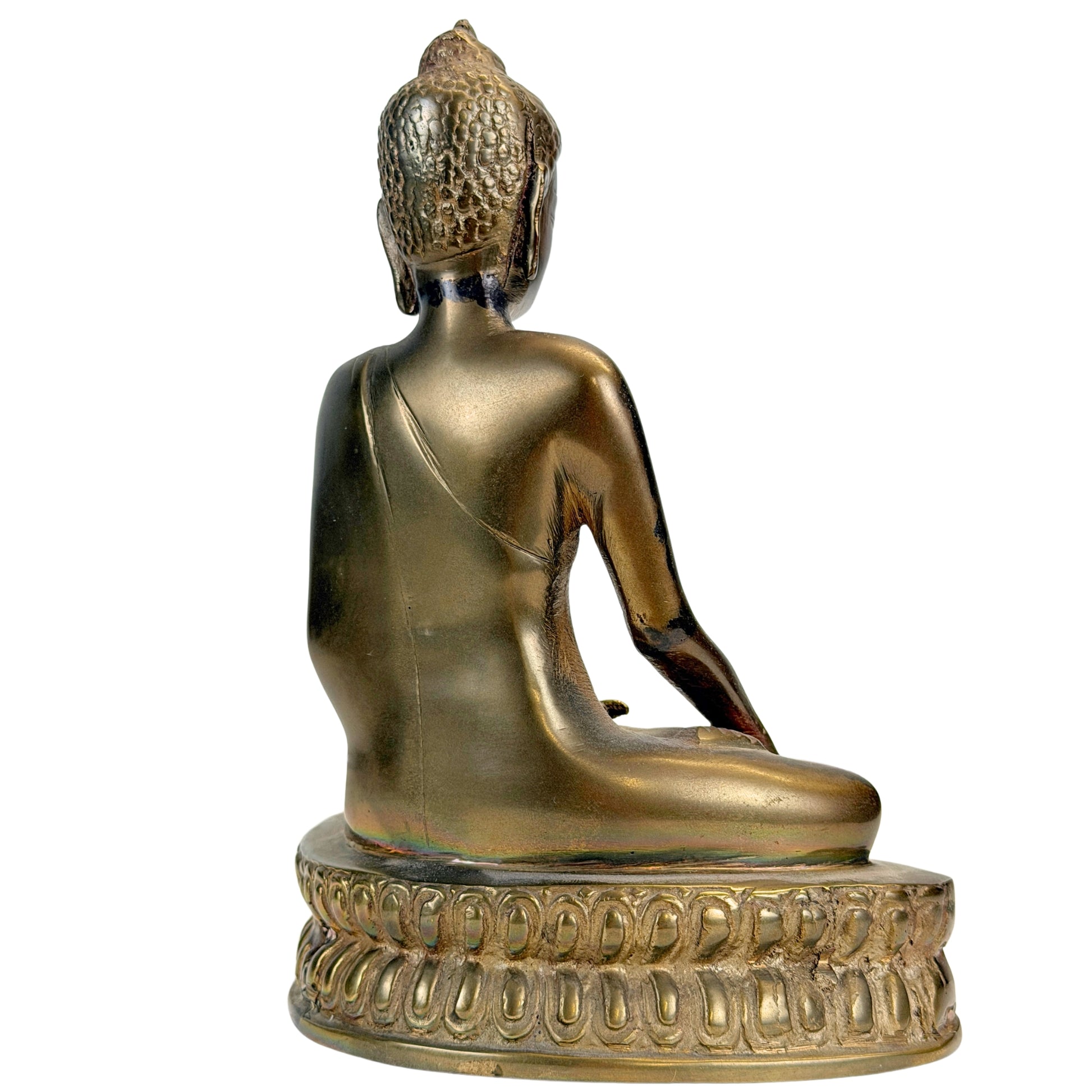 Bronze Buddha mit Resten historischer Vergoldung