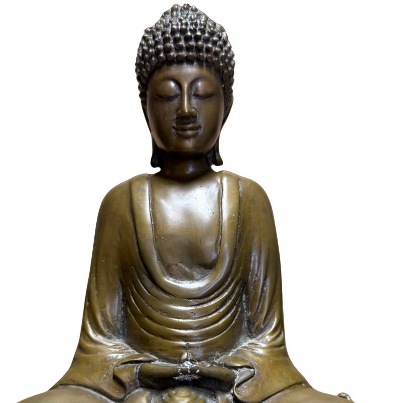 Bronzebuddha auf Lotussockel von 1stbuddha, ein Symbol für Frieden und spirituelle Tiefe
