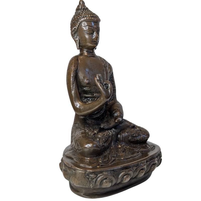 Alte Buddha-Statue aus Bronze mit Lotusfuß-Vitarka-Mudra, Los 121