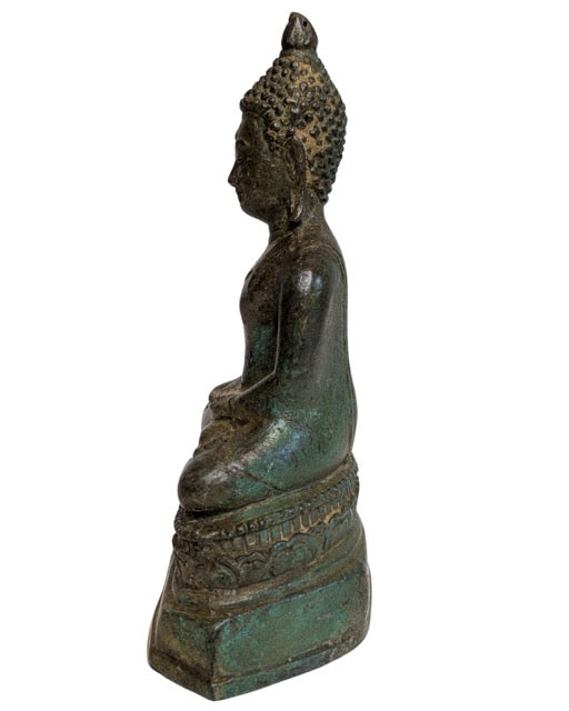 Bronzene Buddha-Statue aus Thailand in Meditationshaltung