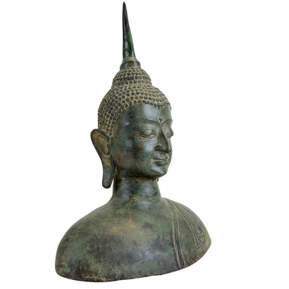 Bronze‑Buddha‑Statue aus Thailand im Sukhothai‑Stil, links vorne.